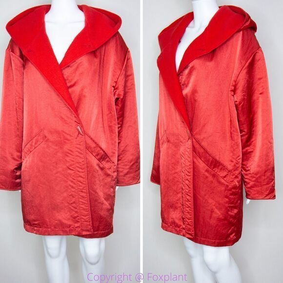Vintage Linda Lundtrom Canada-made feece-lined red coat, size s‎ - Picture 1 of 16